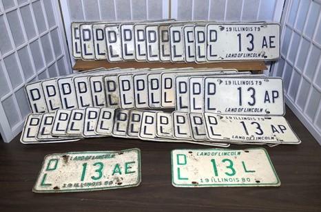 License Plates - Set 40 Illinois Dealer License Plates 13, Automobile Car Truck Tags, by The Old Grainery (art, automobile...