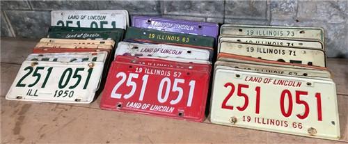 License Plate - Set 40 Illinois License Plates 251 051, Automobile Car Truck Tags 1959-1975, by The Old Grainery (251 051,...
