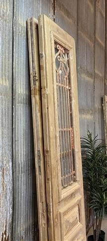 Antique French Double Doors (47x101.5) Wood Iron Doors, European Doors D159