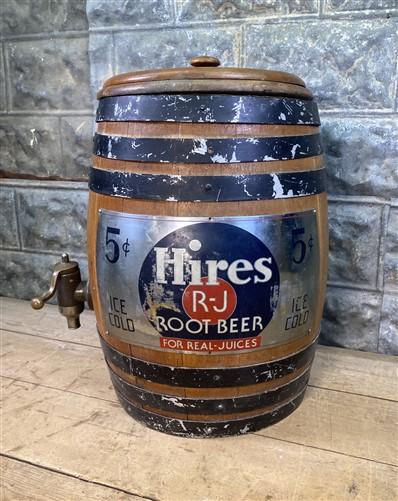 advertising - Hires R-J Root Beer Barrel, Soda Fountain Tap Dispenser Keg Advertising Display, by The Old Grainery (advert...