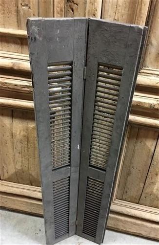 Shutter - Wood Shutters Lot Victorian Window Louver Plantation Door Mission Vintage A87, by The Old Grainery (Brown, decor...