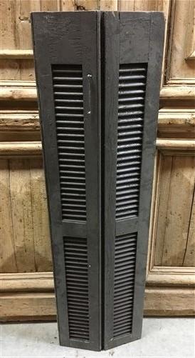 Shutter - Wood Shutters Lot Victorian Window Louver Plantation Door Mission Vintage A87, by The Old Grainery (Brown, decor...