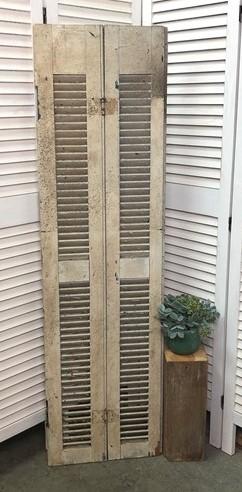 Wood Shutters - Wood Shutters Lot Victorian Window Louver Plantation Door Mission Vintage A76 by The Old Grainery (archite...