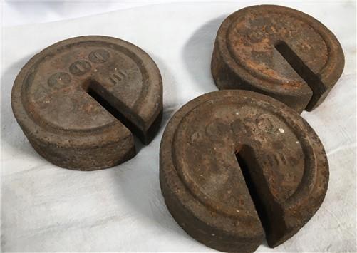Scale Weight - Round Hanging Small Scale Weights, Vintage Metal Industrial Fairbanks Morse A79, by The Old Grainery (4000,...