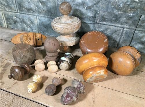 Finial - Wood Finials, Wood Furniture Parts, Architectural Salvage, Vintage Reclaimed G, by The Old Grainery (14, Brown, d...