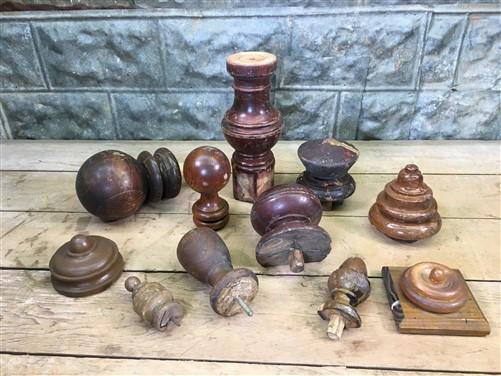Finial - Wood Finials, Wood Furniture Parts, Architectural Salvage, Vintage Reclaimed H, by The Old Grainery (12, Brown, c...