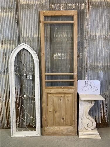 Antique French Single Door (27x93.5) 4 Pane Glass European Door H20