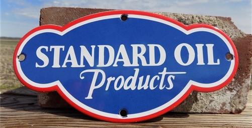 Signs - Standard Oil Products Sign, Metal Porcelain Advertising Sign, Gas Station Sign by The Old Grainery (advertising, a...
