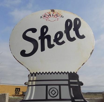Signs - Shell Sealed Pump Sign, Shell Porcelain Metal Advertising, Gas Station Oil B by The Old Grainery (advertising, adv...