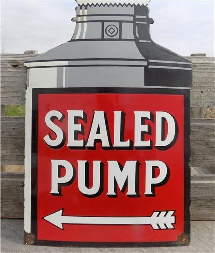 Signs - Shell Sealed Pump Sign, Shell Porcelain Metal Advertising, Gas Station Oil B by The Old Grainery (advertising, adv...