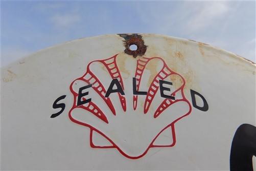 Signs - Shell Sealed Pump Sign, Shell Porcelain Metal Advertising, Gas Station Oil B by The Old Grainery (advertising, adv...