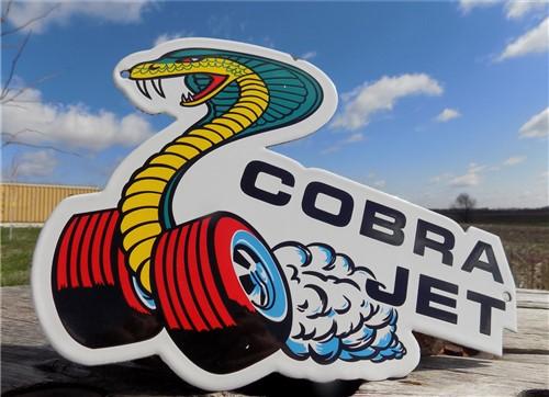Signs - Cobra Jet Sign, Metal Porcelain Sign, Advertising Sign, Ford Mustang Sign A by The Old Grainery (advertising, adve...