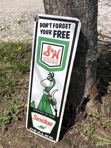 Sinclair S&H Green Stamps Sign, Porcelain Sign, Advertising Sign, Gas Sign