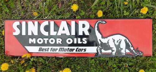 Signs - Sinclair Motor Oils Best for Motor Cares Sign, Tin Advertising, Gasoline & Oil by The Old Grainery (advertising, b...