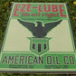 Eze Oil Lube Sign, Tin Advertising Sign, American Oil Sign, Gasoline & Oil Sign