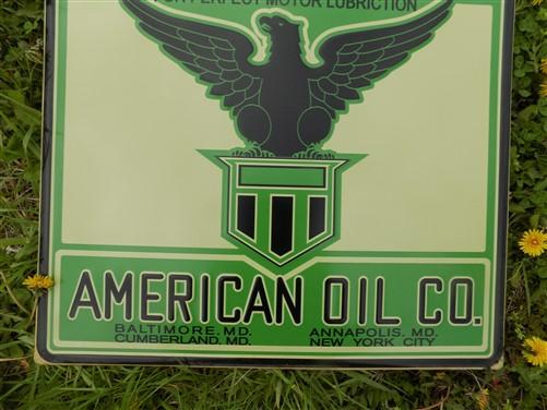 Eze Oil Lube Sign, Tin Advertising Sign, American Oil Sign, Gasoline & Oil Sign