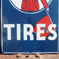Hood Tires Porcelain Metal Sign, Hood Tires Advertising Sign Gas Station Sign B