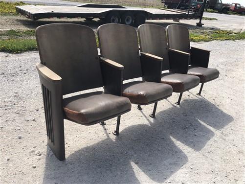 Theater Seats - 4 Padded Folding Theater Seats, Auditorium Theatre Seat, Entryway Bench A12 by The Old Grainery (art deco,...