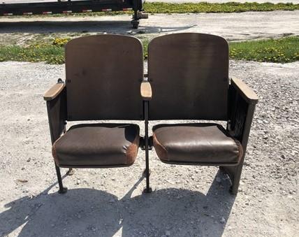 Theater Seats - 2 Padded Folding Theater Seats, Auditorium Theatre Seat, Entryway Bench B29 by The Old Grainery (art deco,...