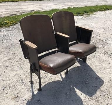 Theater Seats - 2 Padded Folding Theater Seats, Auditorium Theatre Seat, Entryway Bench B29 by The Old Grainery (art deco,...