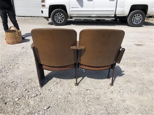 Theater Seats - 2 Padded Folding Theater Seats, Auditorium Theatre Seat, Entryway Bench B29 by The Old Grainery (art deco,...