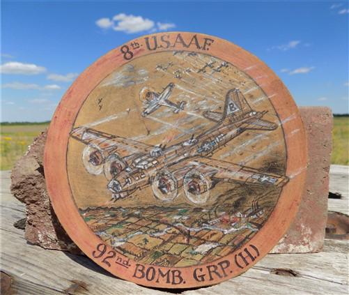 Military - 8th Army Air Force Leather Art, Flying Fortress B-17 Bomber, WWII US Military, C by The Old Grainery (8th usaaf...