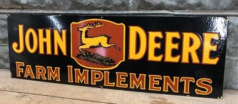 John Deere Sign - John Deere Farm Implements Sign, Metal Porcelain Sign, John Deere Advertising F by The Old Grainery (adv...