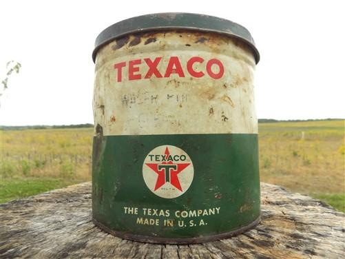 advertising - Texaco Grease Tin Can, 5 Lb Texaco Grease, Texas Co Advertising Sign, Gas & Oil, by The Old Grainery (5 lb,...