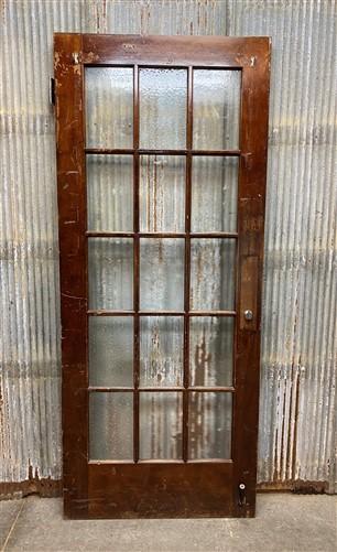 15 Pane Glass Door (37.75x89.5) Vintage American Door, Architectural Salvage A12