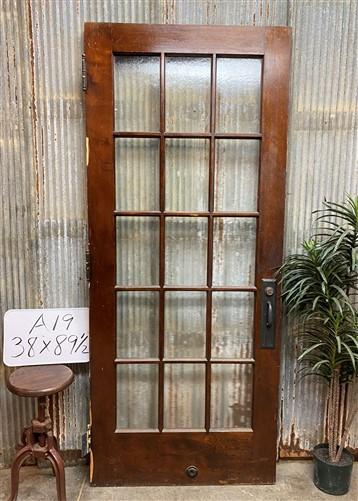 15 Pane Glass Door (38x89.5), Vintage American Door, Architectural Salvage, A19