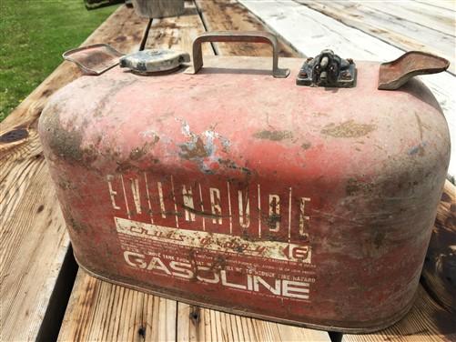 Gas tank - 6 Gallon Evinrude Gasoline Gas Fuel Tank, Vintage Outboard Boat Motor Tank A3, by The Old Grainery (6 gallon, b...
