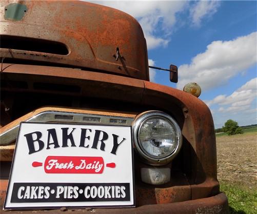 Bakery Fresh Daily Cakes Pies Cookies Sign, Metal Advertising Sign, Diner Decor,