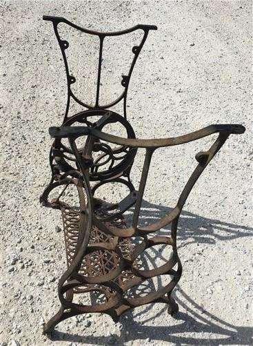 Treadle base - Treadle Sewing Machine, Cast Iron Base, Industrial Age, Singer Steampunk PL, by The Old Grainery (base, cas...