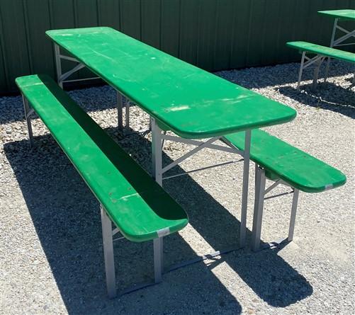 Wood Vintage German Beer Garden Table and Benches, Oktoberfest Picnic Table G41