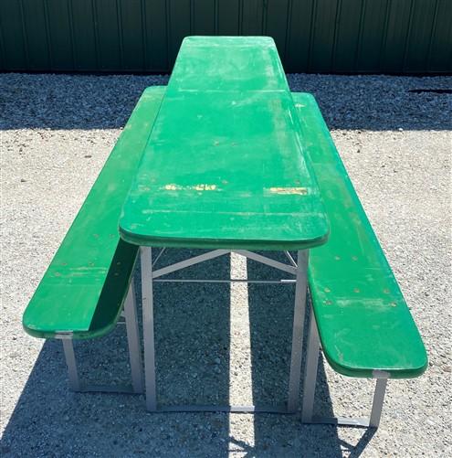 Wood Vintage German Beer Garden Table and Benches, Oktoberfest Picnic Table G45