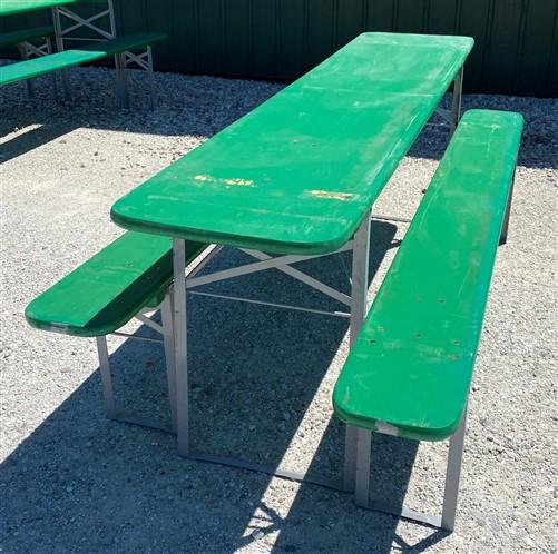 Wood Vintage German Beer Garden Table and Benches, Oktoberfest Picnic Table G45