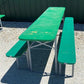 Wood Vintage German Beer Garden Table and Benches, Oktoberfest Picnic Table G48