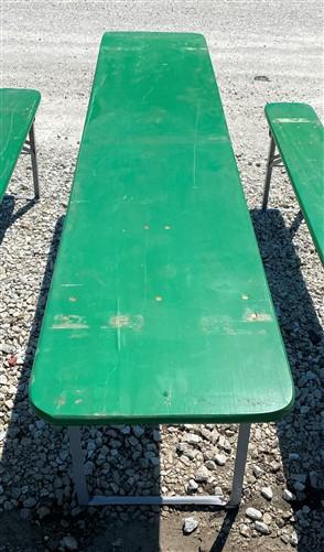 Wood Vintage German Beer Garden Table and Benches, Oktoberfest Picnic Table G64
