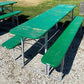 Wood Vintage German Beer Garden Table and Benches, Oktoberfest Picnic Table G59