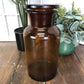 Brown Glass Apothecary Jar, Pharmacy Druggist Medicine Bottle, Amber Glass A5,