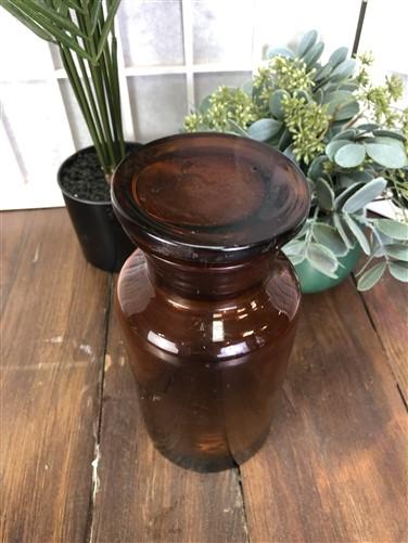 Brown Glass Apothecary Jar, Pharmacy Druggist Medicine Bottle, Amber Glass A5,