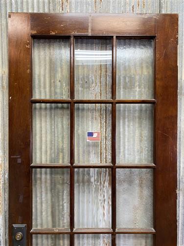 15 Pane Glass Door (37.5X89.5) Vintage American Door, Architectural Salvage, A32