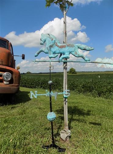 Weathervane - 3D Horse Weathervane, Lightning Rod Barn Topper, Country Decor Rustic Patina by The Old Grainery (3d, barn r...