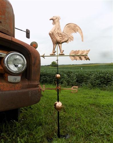 Weathervane - 3D Rooster Weathervane, Cock Lightning Rod Barn Topper, Country Decor Polish, by The Old Grainery (3d, barn...