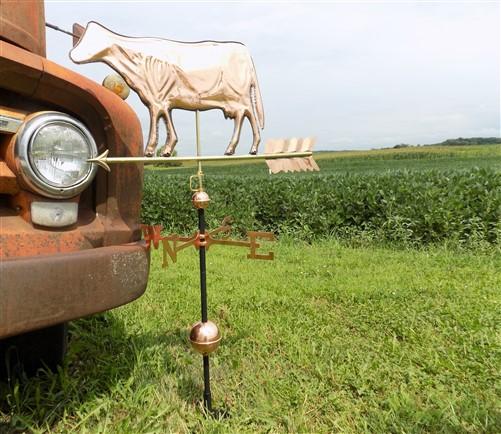 Weathervane - 3D Cow Weathervane, Lightning Rod Barn Topper, Country Decor Rustic Polish, by The Old Grainery (3d, barn to...