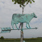 3D Cow Weathervane, Lightning Rod Barn Topper, Country Decor Rustic Patina
