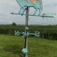3D Cow Weathervane, Lightning Rod Barn Topper, Country Decor Rustic Patina