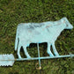 3D Cow Weathervane, Lightning Rod Barn Topper, Country Decor Rustic Patina