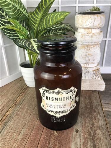 apothecary - Brown Glass Apothecary Jar, Pharmacy Druggist Medicine Bottle, Amber Glass B3, by The Old Grainery (amber, bo...