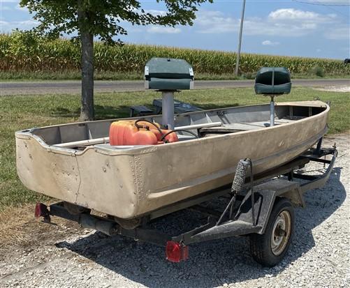 14 foot aluminum fishing boat accessories 14'-6" Aluminum Boat with Trailer, Fishing Boat, Trailer Titled, Water – The Old Grainery